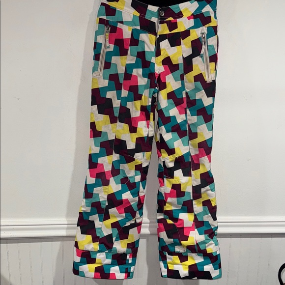 Obermeyer snow pants girl medium 10 12 worn winter ski play - Picture 1 of 7
